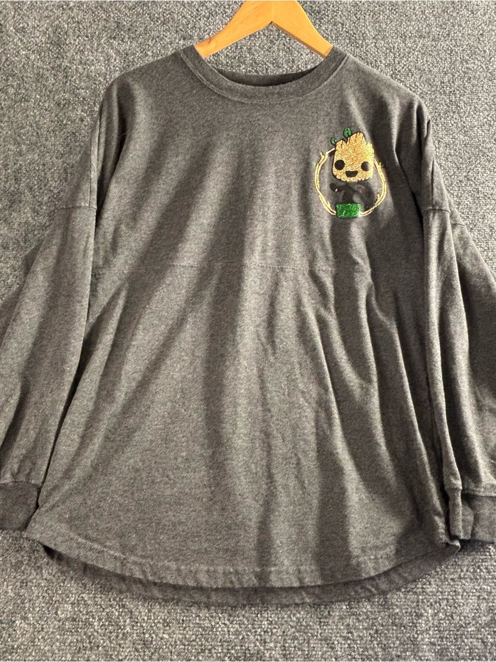 I Am Groot Spirit Jersey Style Over Sized Crew Neck  XS Disneyana Disneyland